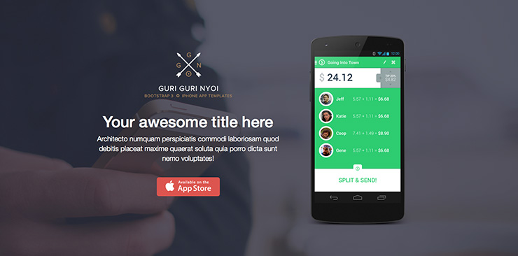 Guri Guri Nyoi Bootstrap 3 Iphone App Templates