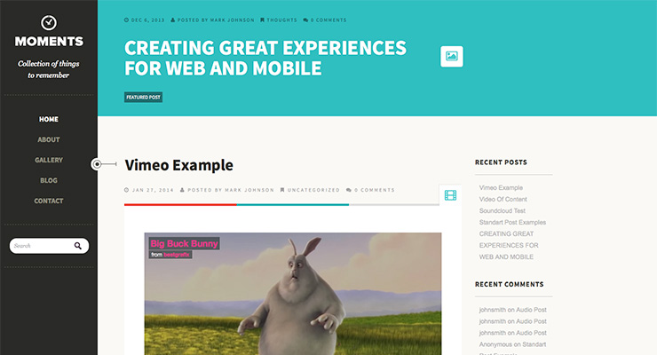 Moments WordPress Theme