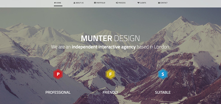 Munter Free Bootstrap 3 One Page Theme