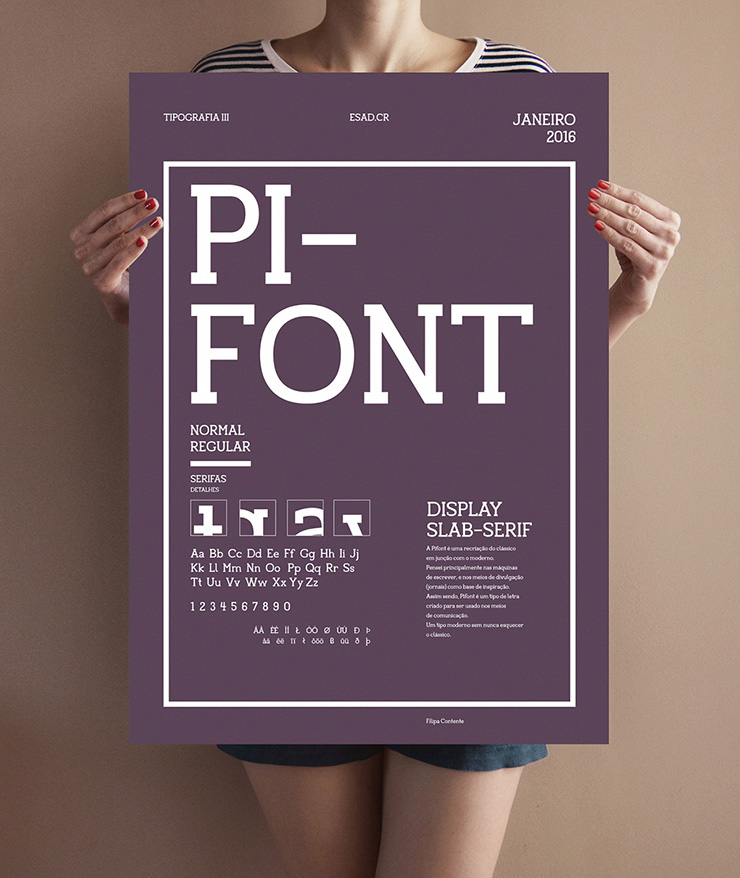Pifont Free Modern Slab Serif Font Poster