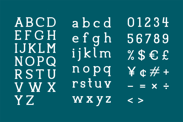 Pifont Free Modern Slab Serif Font Preview