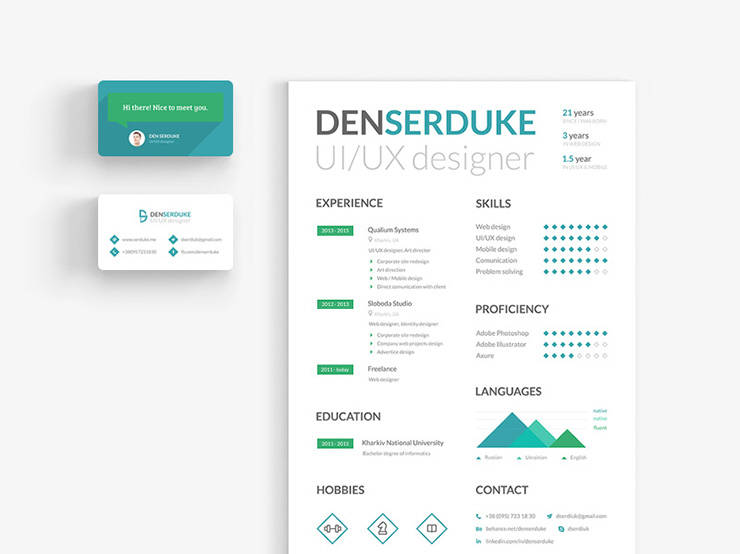Resume Business Card Mockups