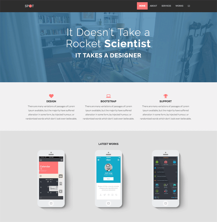 Spot Free Bootstrap 3 Theme
