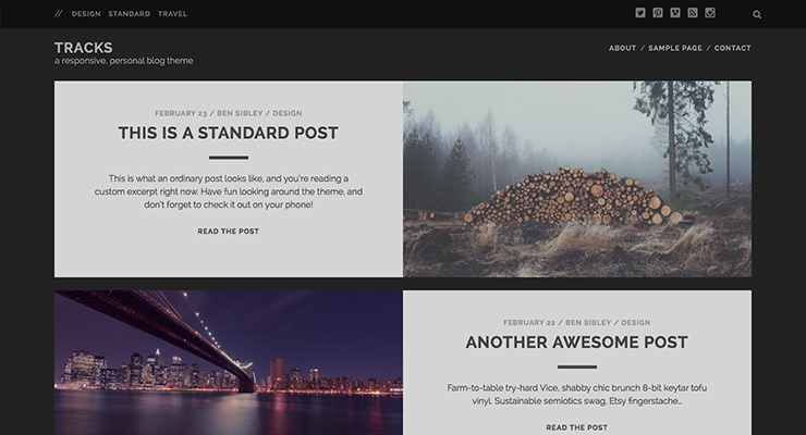 Tracks a Responsive Personal Blog Theme